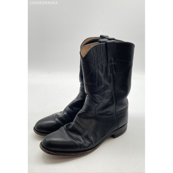 Justin Black Men's Basics Western Boots - Size 8.5B - Picture 1 of 7